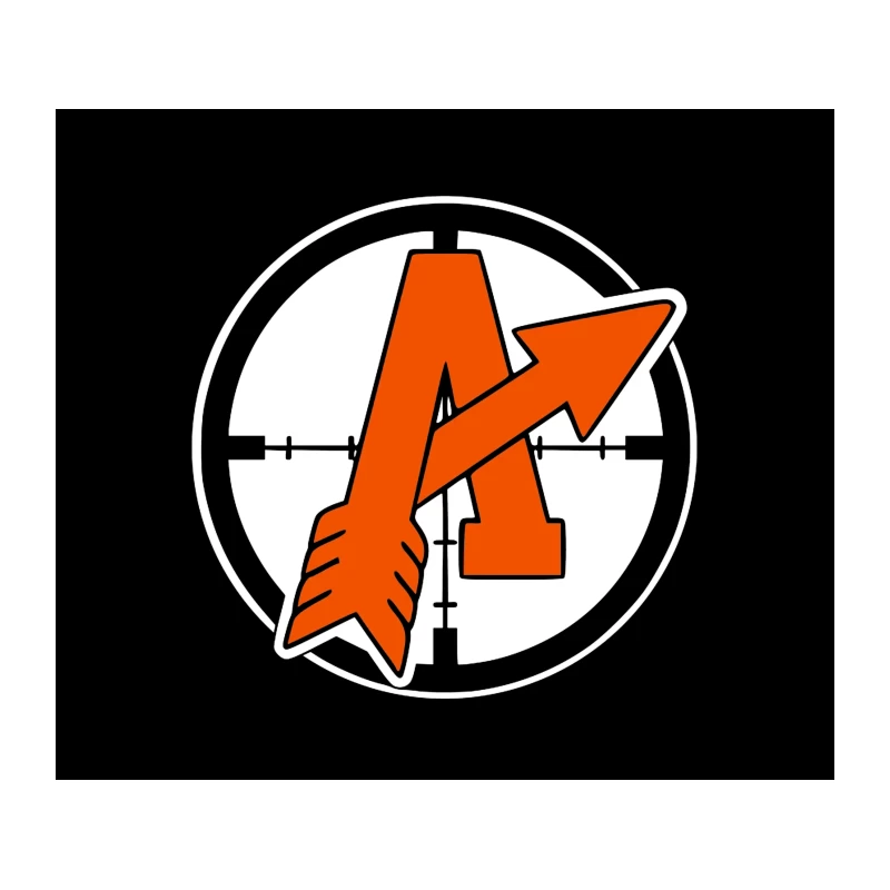 Orange Arrow Logo with Letter A: Sports Team Emblem Tapestry