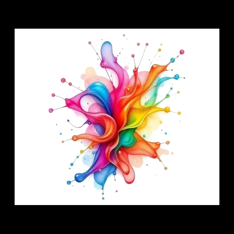 Vibrant Rainbow Watercolor Splash Abstract Art Tapestry