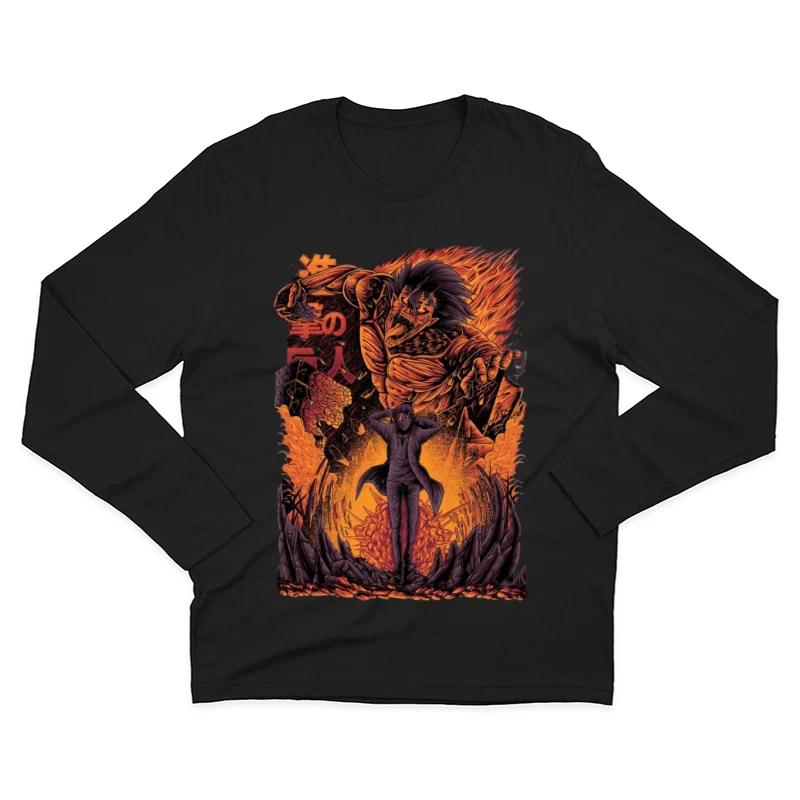 Düstere Anime-Szene mit Monster Herren Langarm T-Shirt