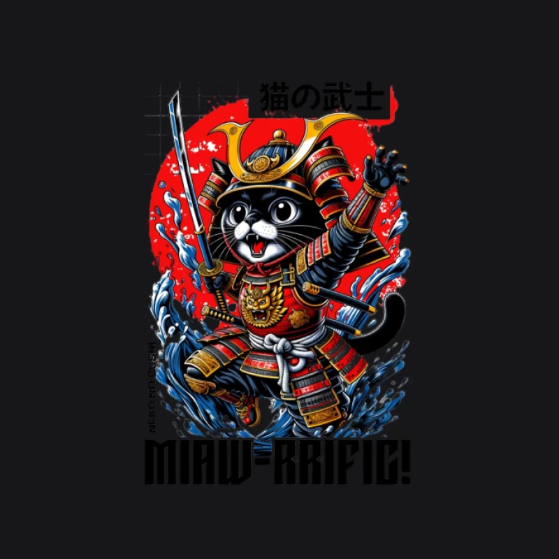 Illustration de chat samouraï Homme Sweat à capuche