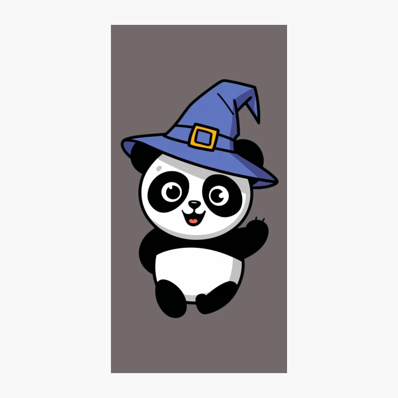 Cute Cartoon Panda with Magical Witch Hat iPhone Case