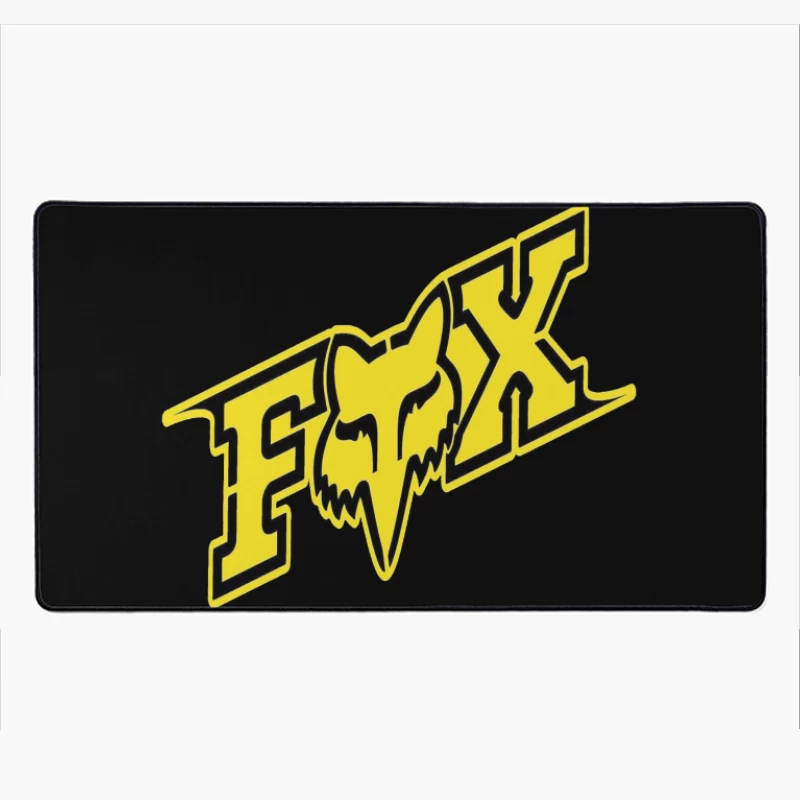 Fox Racing Yellow and Black Sports Brand Logo Desk Mat