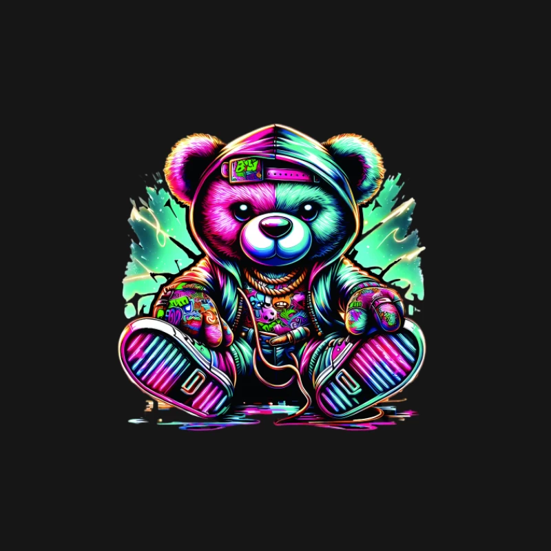 Graffiti-Bär mit Kapuze Damen T-Shirt