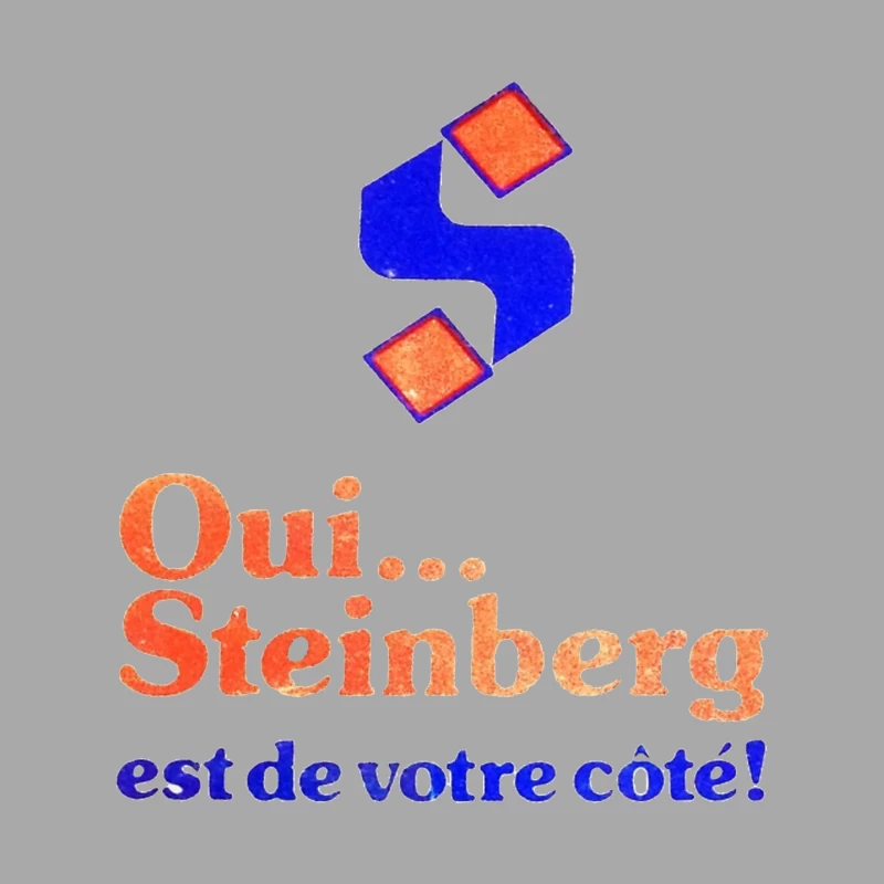 Vintage French Political Campaign Logo for Steinberg Male Pullover Hoodie