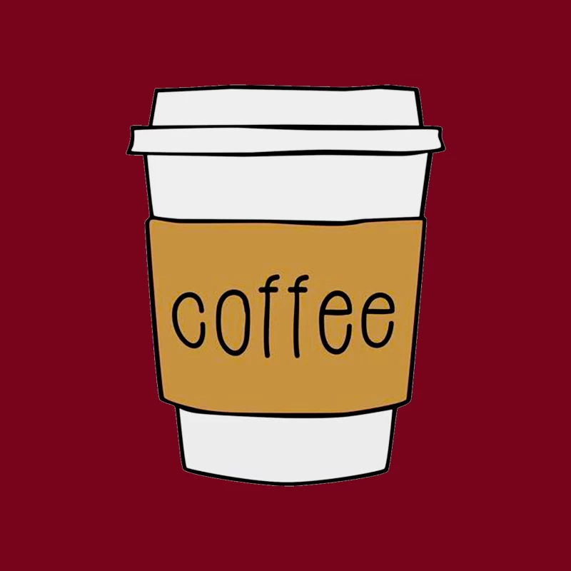 Coffee Cup Illustration Throw Pillow