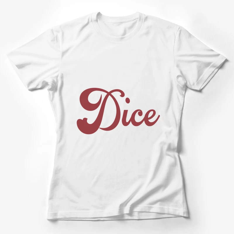 Rotes Skript mit stilisiertem Schriftzug Damen T-Shirt