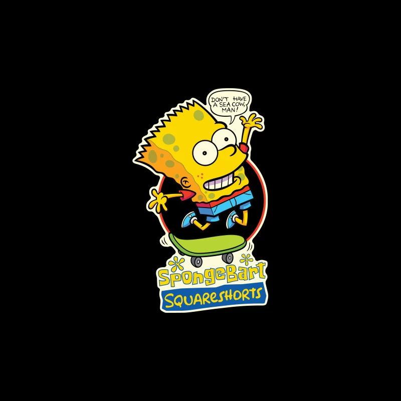 SpongeBart Squareshorts Skateboarding Character Travel Mug