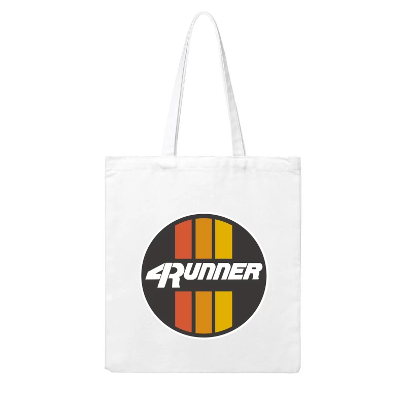 Retro-Style 4Runner Logo with Orange-Yellow Racing Stripes Cotton Tote Bag