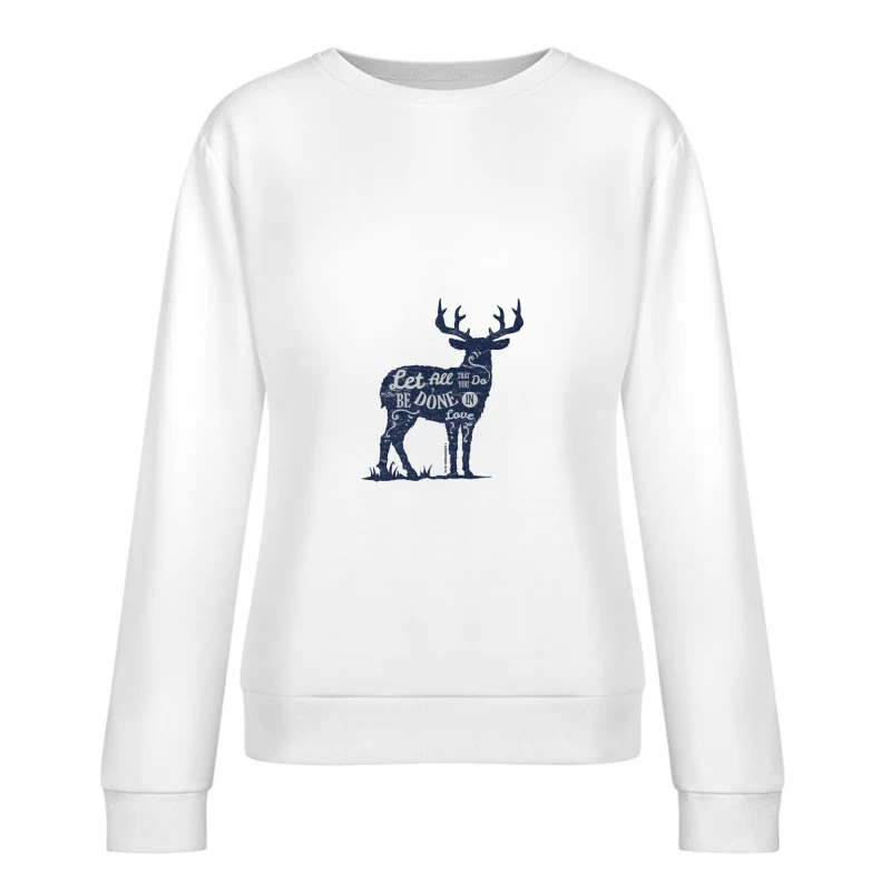Motif de cerf avec citation inspirante Femme Sweat-shirt à enfiler