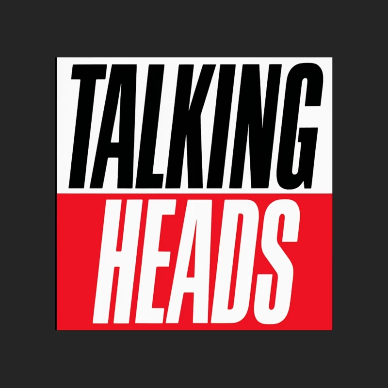 Talking Heads Classic Band Logo Design in Black and Red Typography Male Pullover Sweatshirt