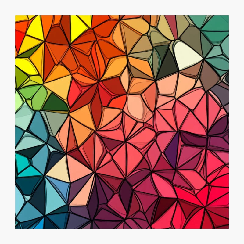 Vibrant Geometric Mosaic of Colorful Triangles Pin