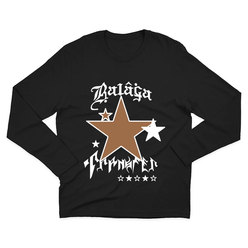 Stern Design Balaga Schrift Herren Langarm T-Shirt