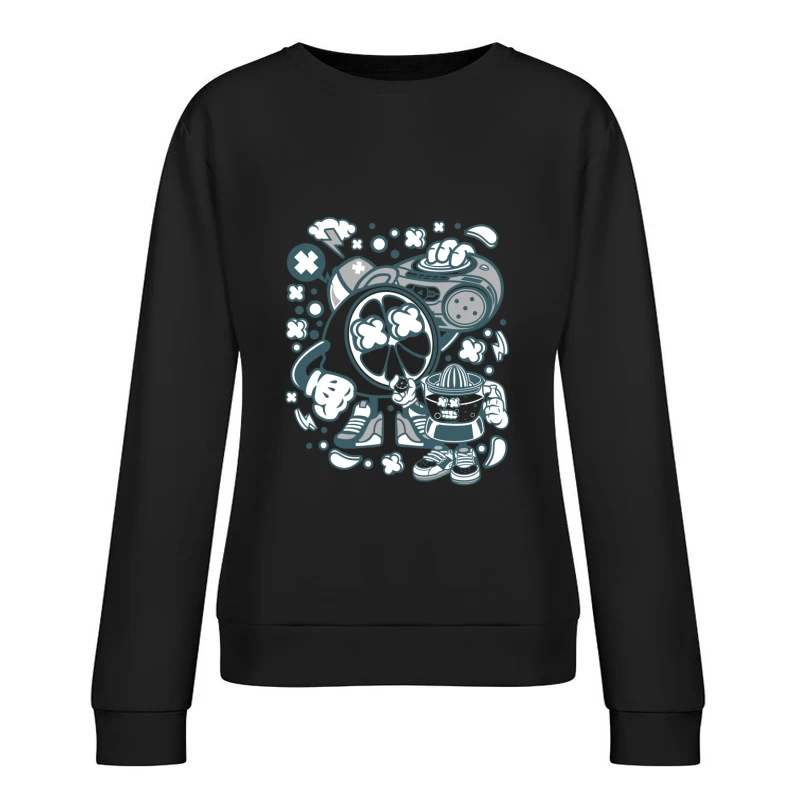 Design Énergique aux Agrumes et Musique Femme Sweat-shirt à enfiler