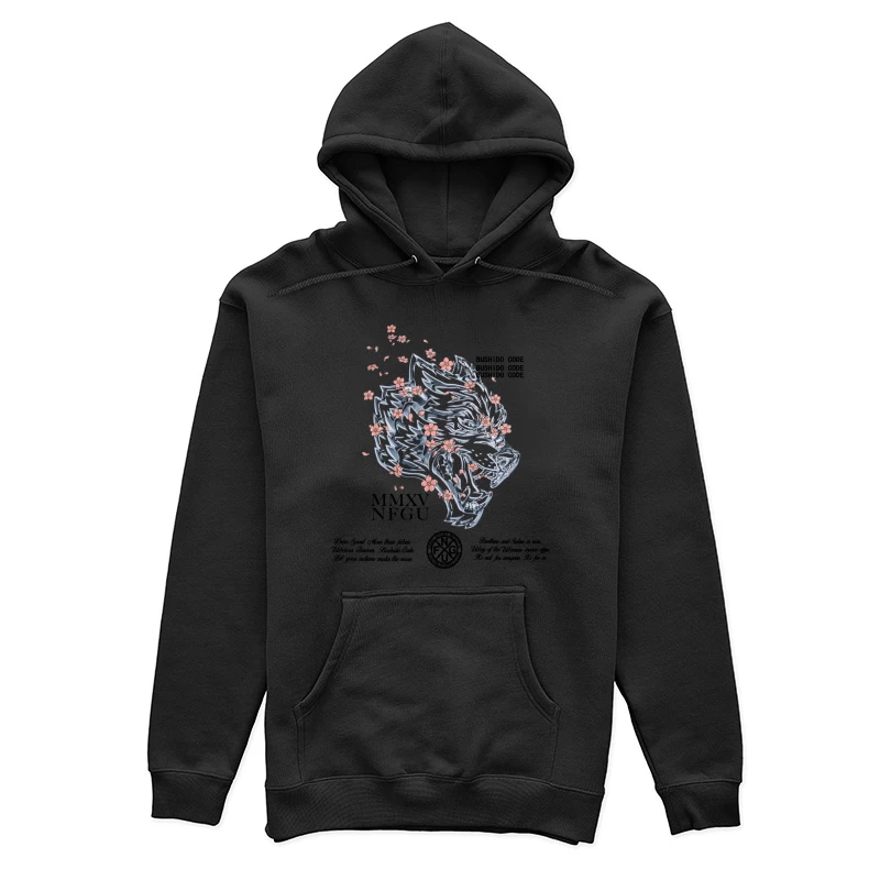 Wolfdesign mit Blüten Damen Pullover Hoodie