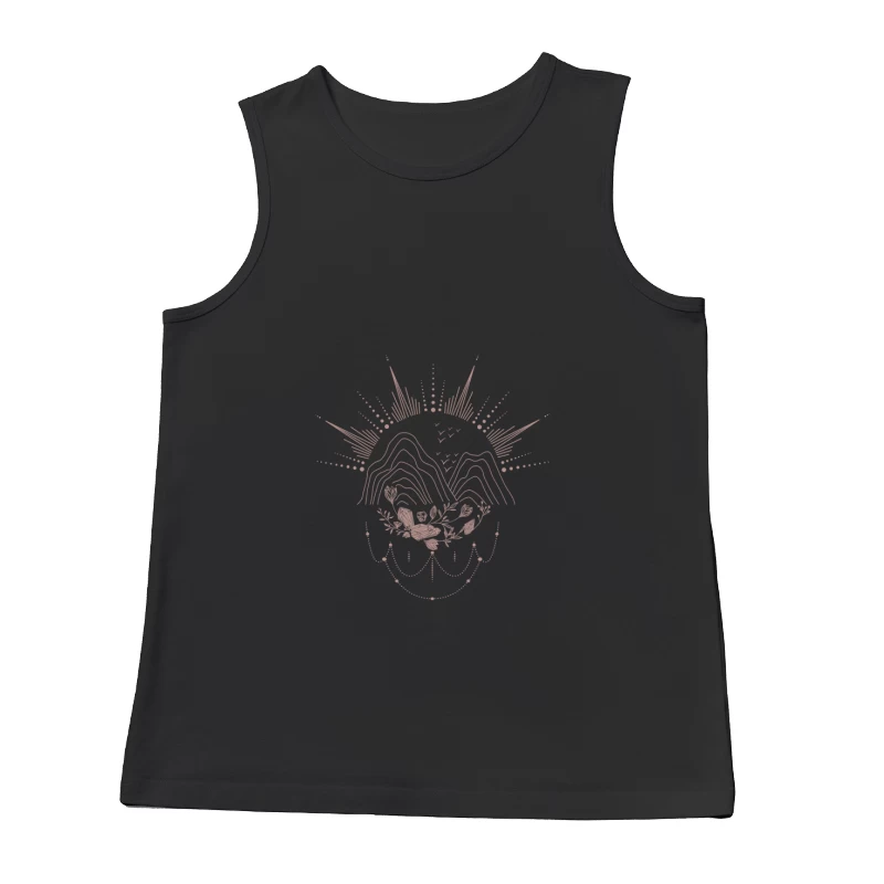 Mandaladesign mit Bergen und Blumen Herren Tanktops
