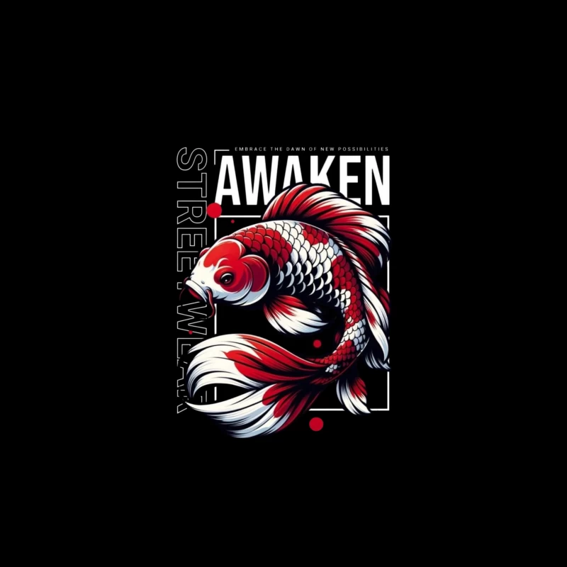 Koi Fish Art with Awakening Theme iPhone Case
