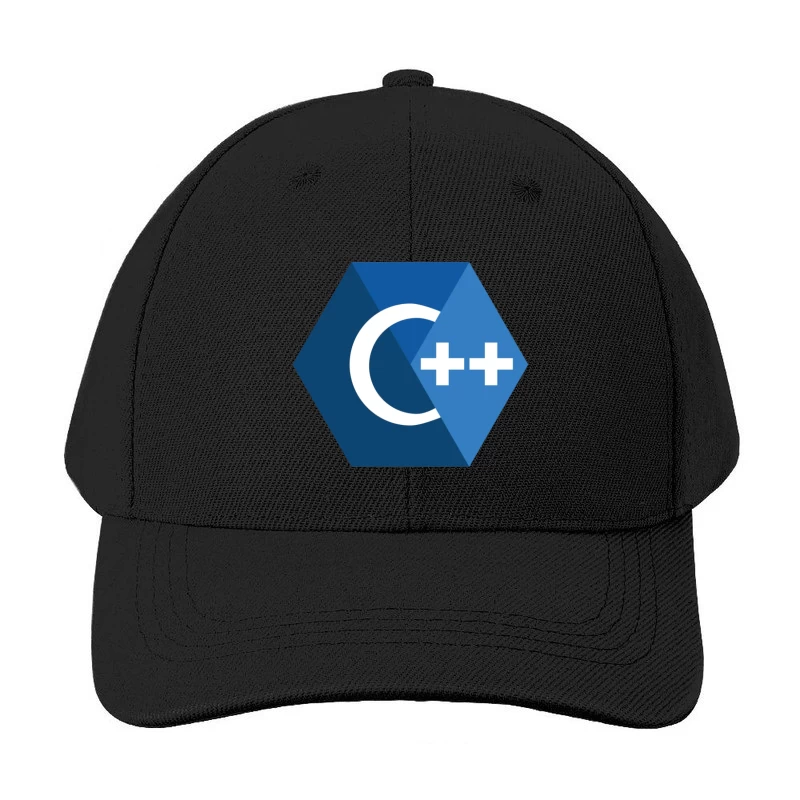 C++ Programming Language Logo in Blue Hexagon Design Baseball Cap