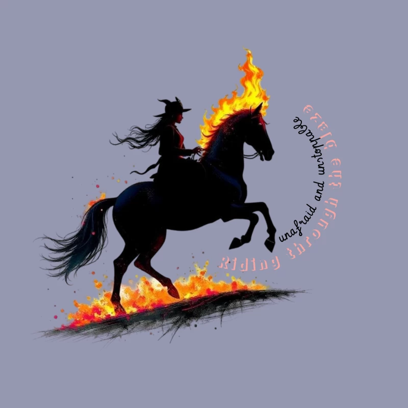 Rider in Flames Throw Pillow
