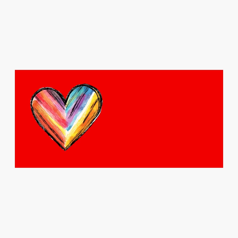 Vibrant Rainbow Heart Abstract Artwork Coffee Mug