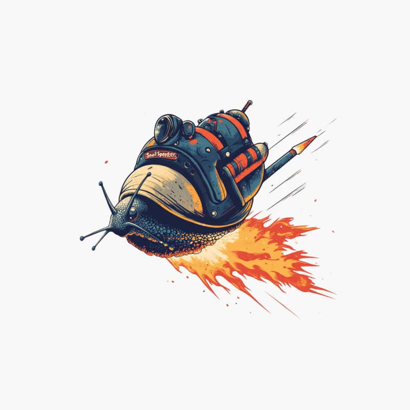 Rocket-Powered Turbo Snail: A Surreal Speed Fantasy Cotton Tote Bag