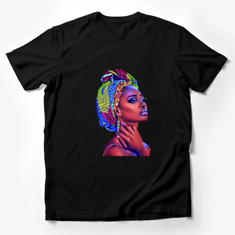 Frau mit buntem Kopftuch Herren T-Shirt