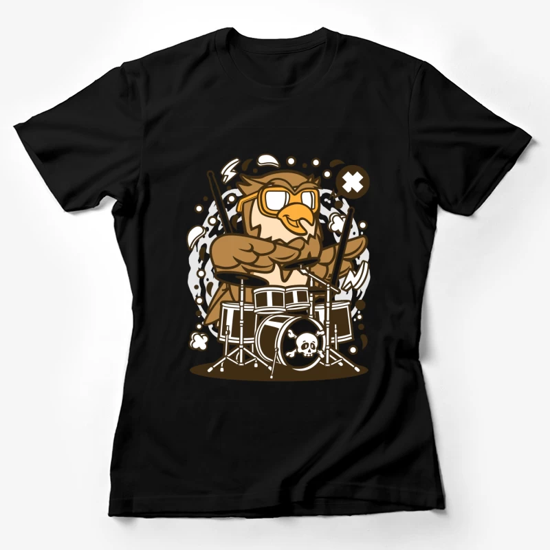 Hibou batteur rockeur Femme T-Shirt