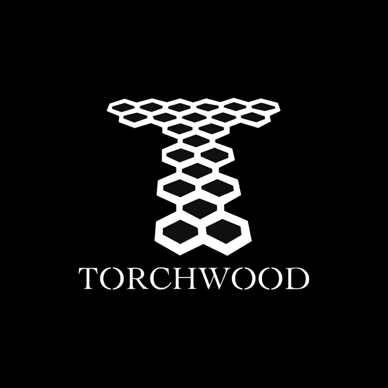 Torchwood Series Geometric Hexagonal Logo Design Tapestry