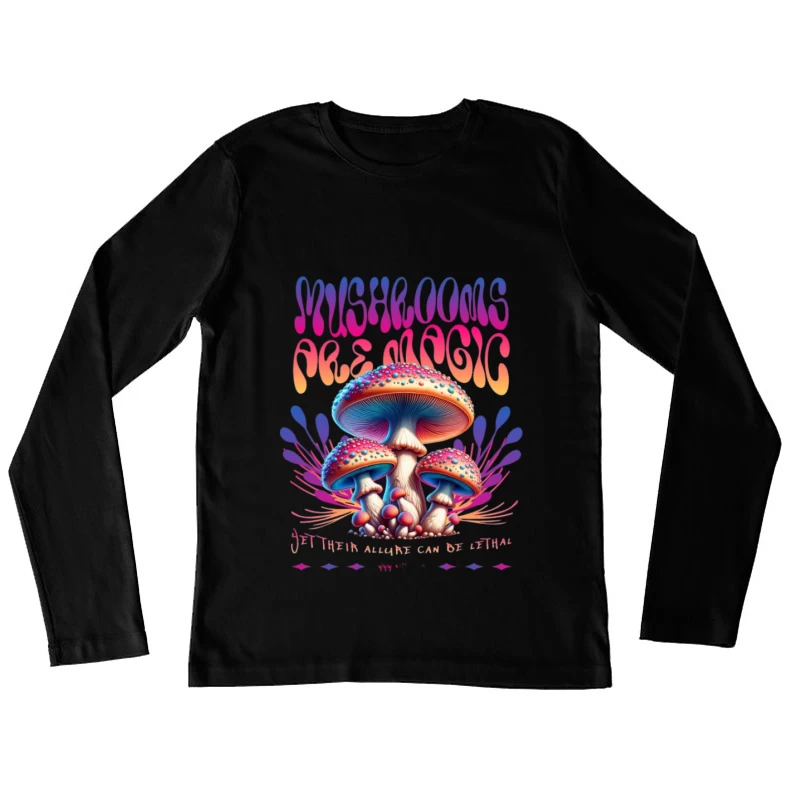 Champignons magiques et colorés Femme Manches Longues T-Shirt