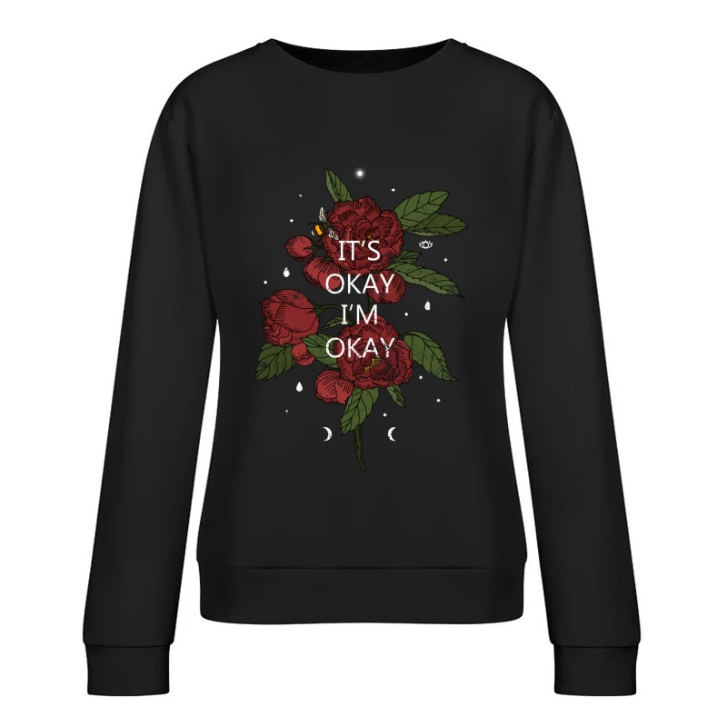 Fleurs with Message Inspirant Femme Sweat-shirt à enfiler