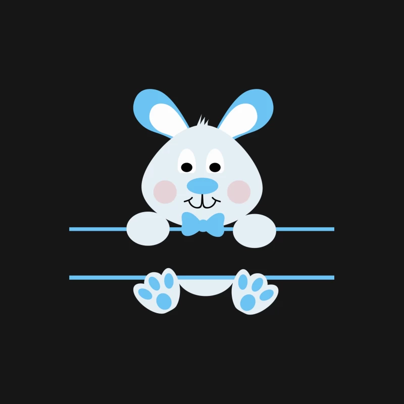 Lapin mignon avec nœud papillon bleu Femme T-Shirt