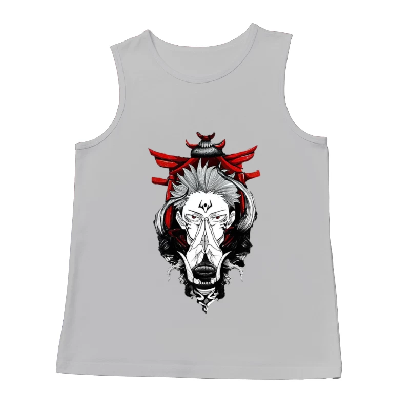 Dämonisches Samurai-Porträt Herren Tanktops