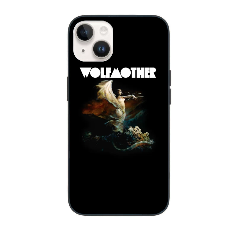 Ethereal Fantasy Figure in Flowing Robes Against Dark Sky iPhone Case