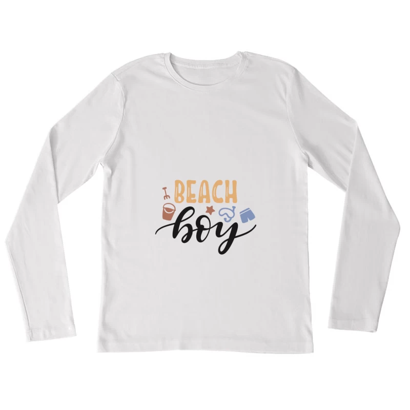 Design de plage pour garçons Femme Manches Longues T-Shirt