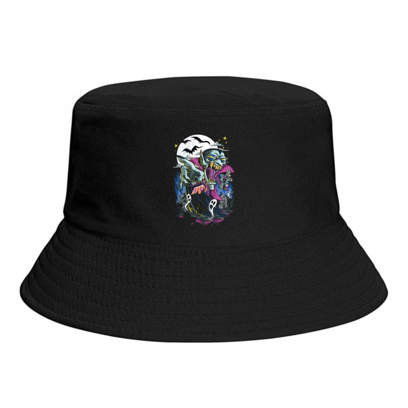 Spooky Halloween Vampire Graphic Bucket Hat