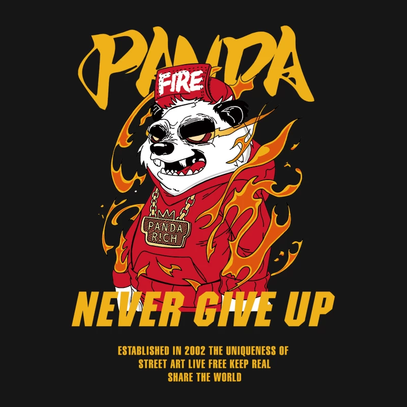 Feuriger Panda-Motivationsdruck Damen T-Shirt