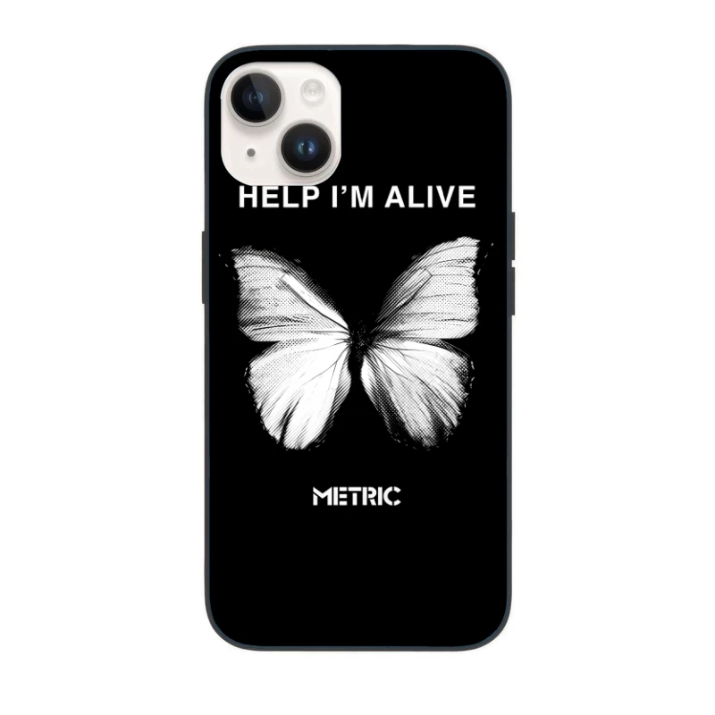 Metric Help I'm Alive Butterfly iPhone Case