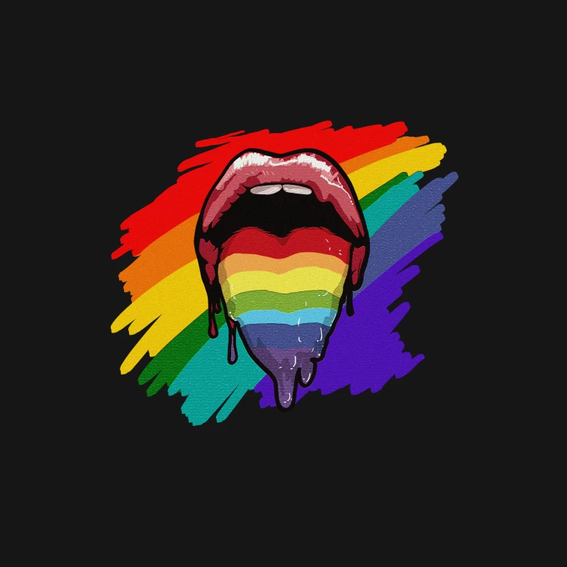 Regenbogenlippen Kunst Herren T-Shirt