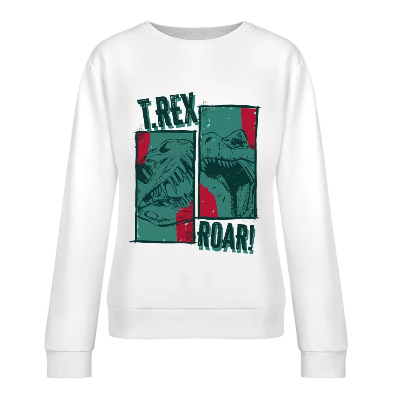 T-Rex Roar! Vintage Comic Design Female Pullover Sweatshirt