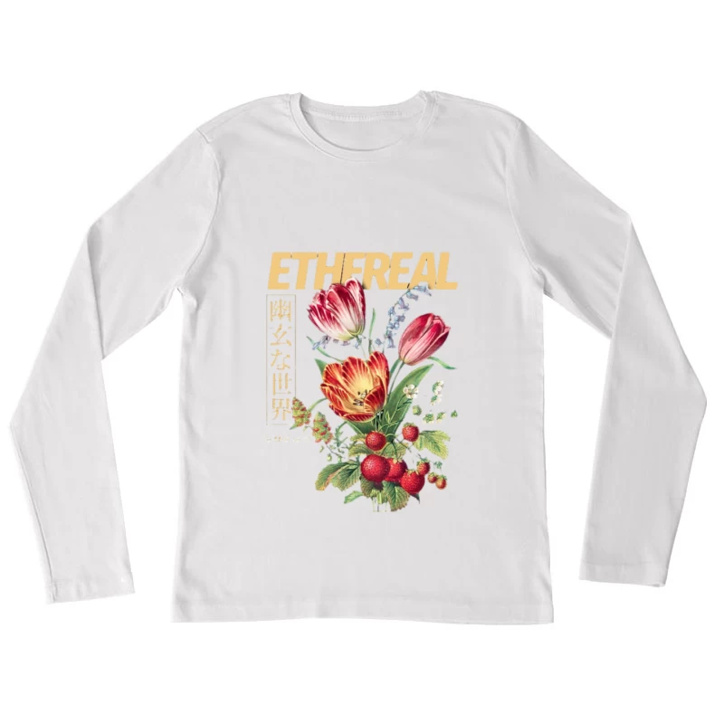 Illustration florale éthérée Femme Manches Longues T-Shirt