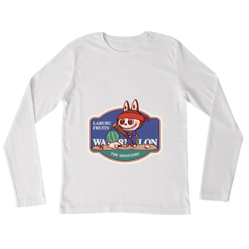 Labubu Figur mit Wassermelone Damen Langarm T-Shirt