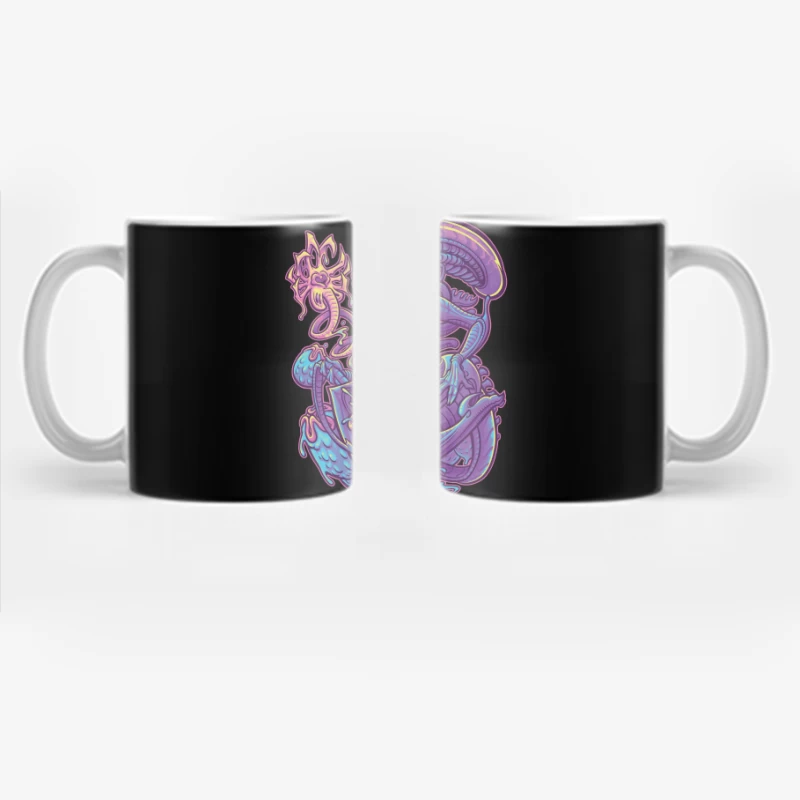 Colorful Surreal Alien Creature in Digital Art Coffee Mug