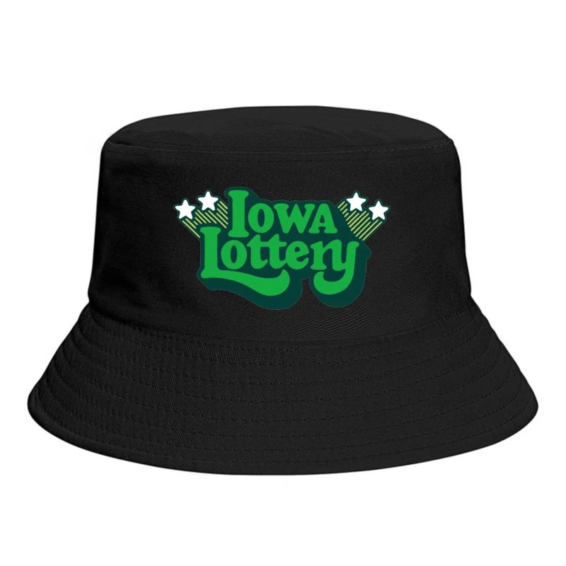 Vintage-Style Iowa Lottery Green Logo with Stars Bucket Hat