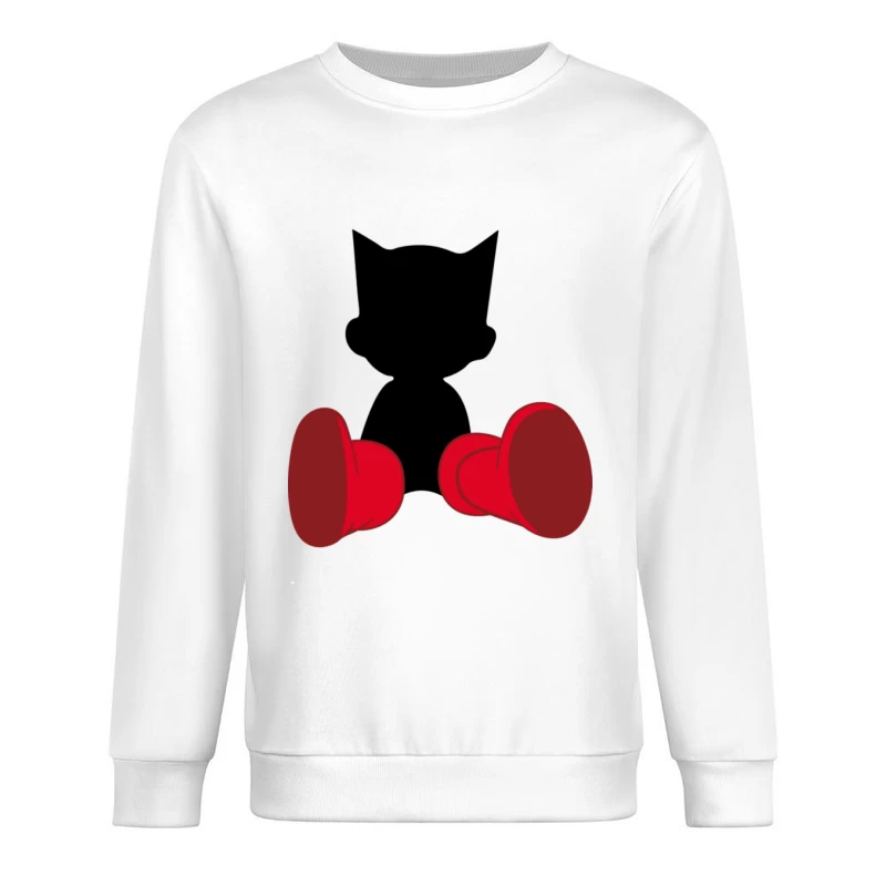 Schwarze Silhouette mit roten Stiefeln Herren Pullover Sweatshirt