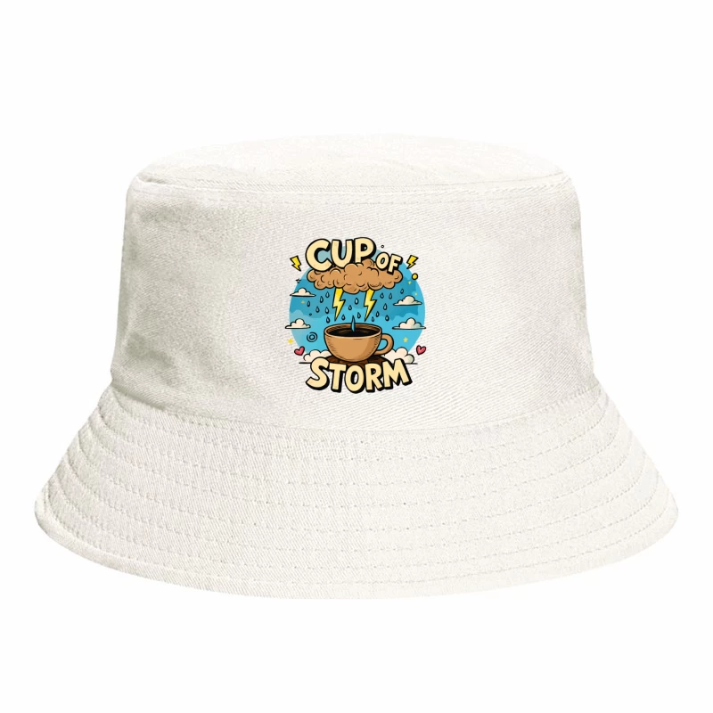 Cup of Storm – Whimsical Pixel Art with Lightning Charm! Bucket Hat