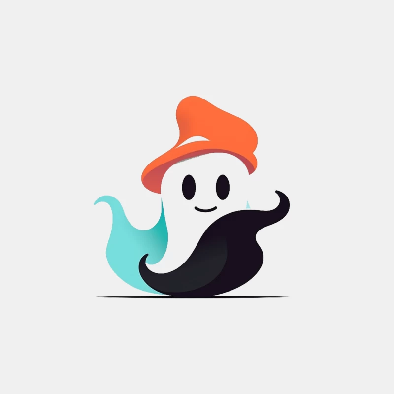 Cute Ghost Mascot with Orange Hat Male Tank Top