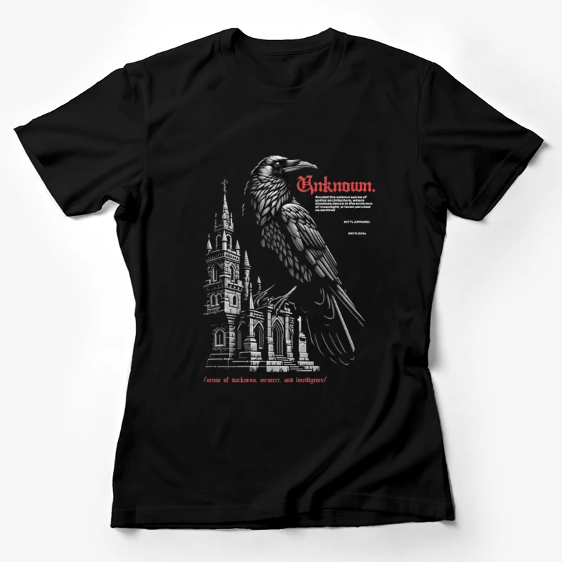 Rabe und gotische Architektur Damen T-Shirt