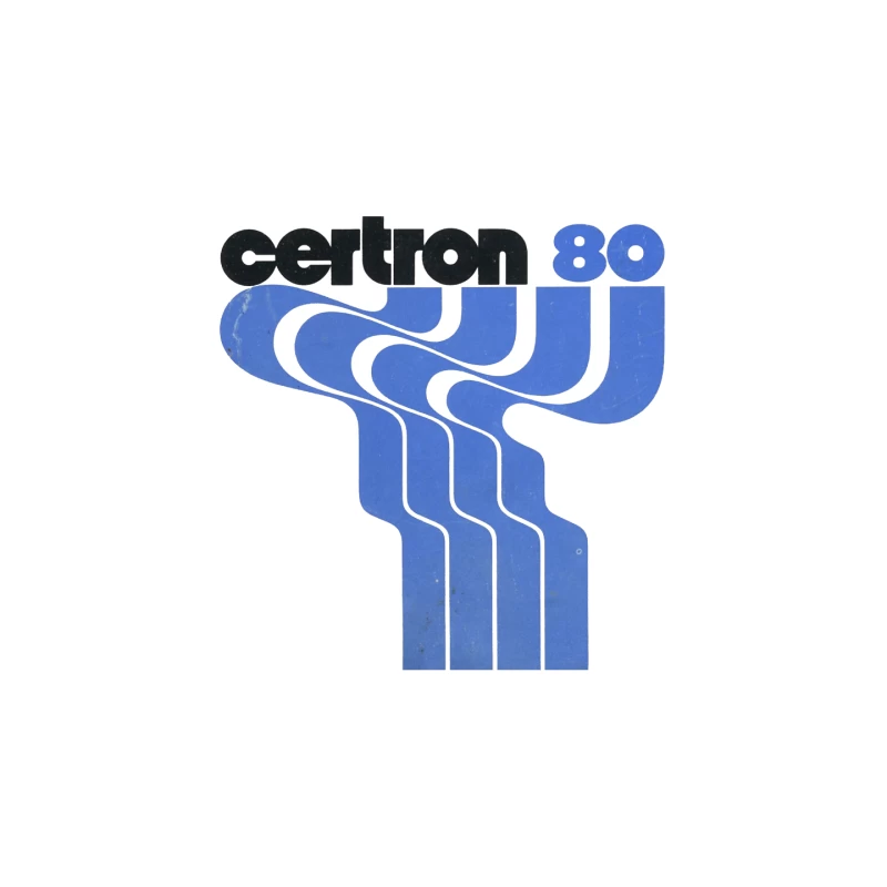 Vintage Certron 80 Blue Wave Logo Design Mouse Pad