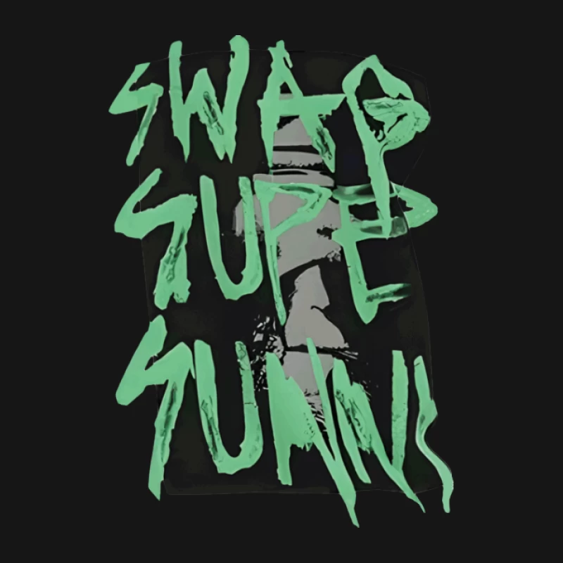 Stilvolles grünes Graffiti-Design Herren T-Shirt