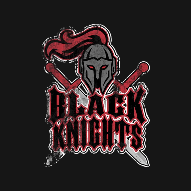 Distressed Black Knights Warrior Logo with Crossed Swords Mouse Pad
