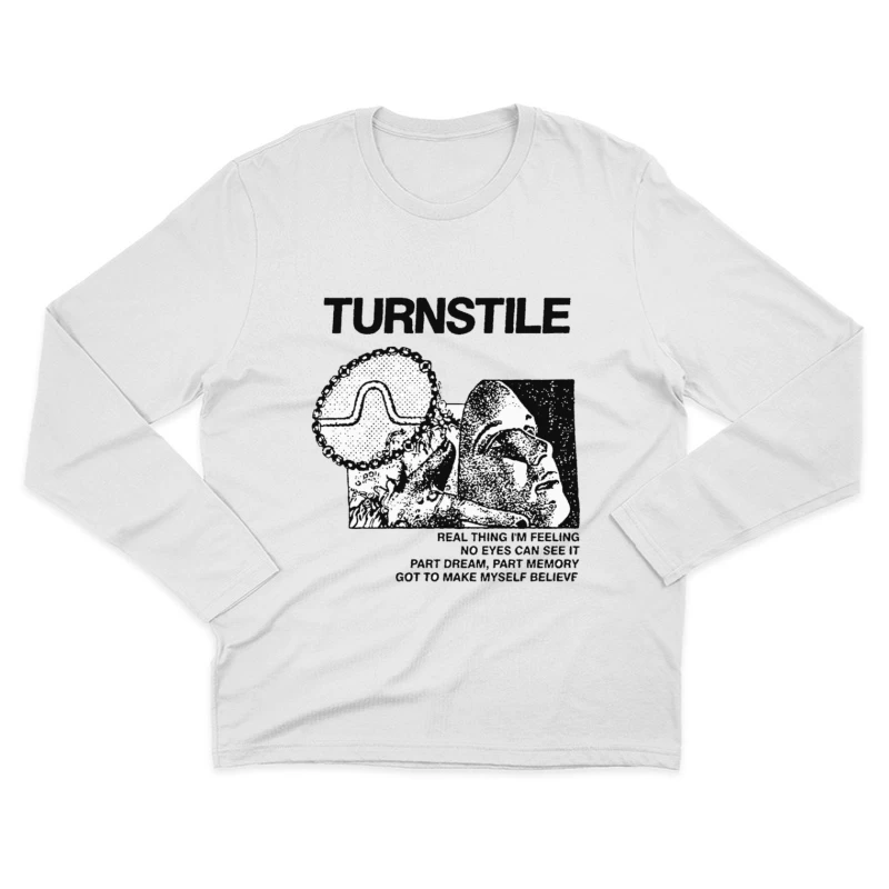 Turnstile Punk Rock Album Cover Art - "Real Thing I'm Feeling" Male Long Sleeve T-Shirt